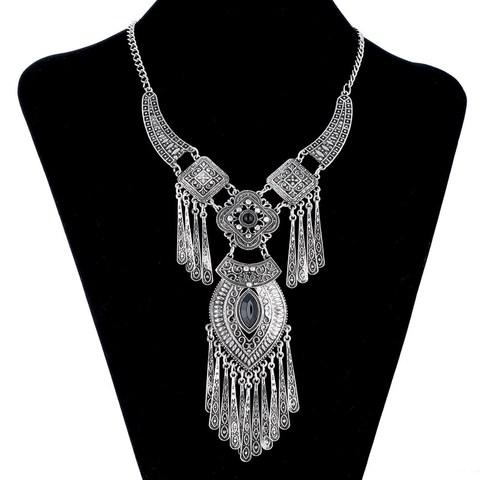 LOVBEAFAS 2022 Fashion Bohemian Choker Collar Necklace Vintage Tassel Statement Maxi Long Necklace Women Collier Femme Jewelry ► Photo 1/6