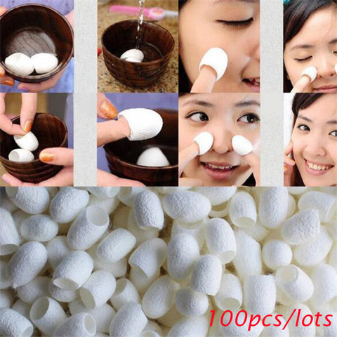 Hot 100 Pcs Silkworm Balls Purifying Whitening Exfoliating Scrub Blackhead Remover Natural Silk Cocoons Facial Skin Care ► Photo 1/5