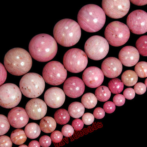 Natural Red Rhodonite Round stone Beads 15.5