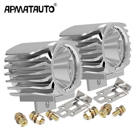 Apmatauto 2pcs Waterproof Motorcycle LED Spotlight Headlight 6W 1000Lm XML-T6 White 6000k Scooter/Bike Aluminum Fog DRL Headlamp ► Photo 1/6