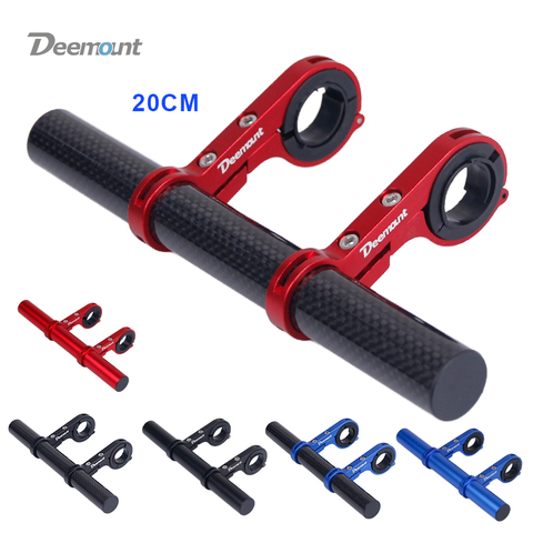 Deemount 20CM Bicycle Handlebar Extended Bracket Headlight Mount Bar Computer Holder Lamp Alloy Carbon Fiber Support Extender ► Photo 1/6