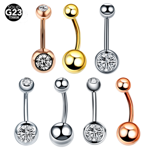 1PC G23 Titanium Navel Piercings Belly Piercings 14G Belly Button Rings Piercing Ombligo Nombril Navel Rings Dangle Body Jewelry ► Photo 1/6