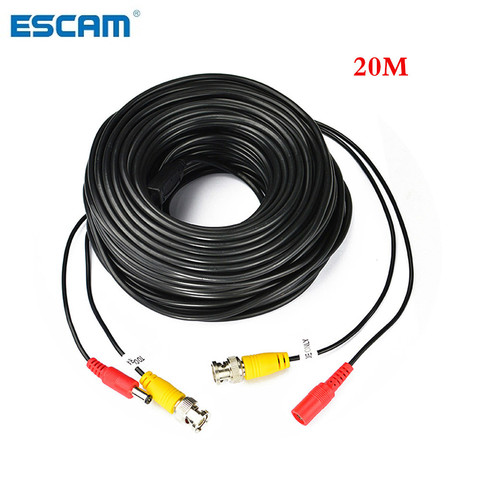 ESCAM 5M to 60M Meters BNC Video And Adapter Power 12V DC Integrated Cable for Analog CCTV DVR Camera System Kit ► Photo 1/3
