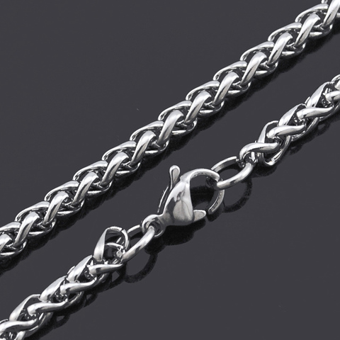 ATGO (40-70cm) to choose, 3mm wide,Men Necklace Stainless Steel Jewelry High Quanlity Braided Link Wheat Chain Necklace Women ► Photo 1/5