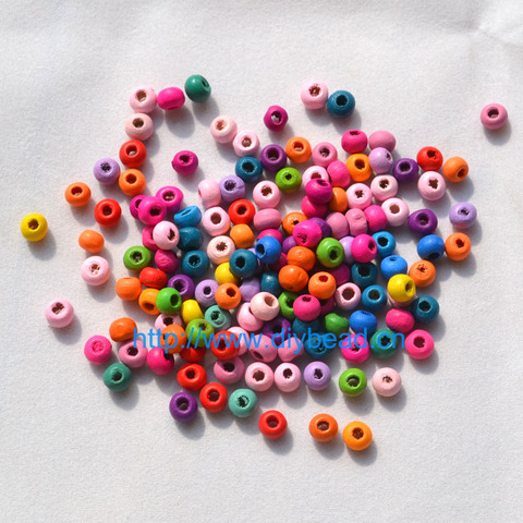 500pcs In A Lot DIY Jewelry Findings 4*5MM Round Shape Beads Mix Color Wooden Beads Accessories Bracelet Making Department ► Photo 1/6