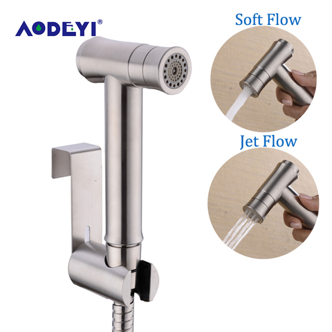 AODEYI Toilet Sprayer Shower Set 2 Mode Bidet Toliet HandHeld Bidet Spray Portable Shattaf Bidet Faucet 304 Stainless Steel ► Photo 1/6