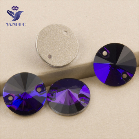 YANRUO 3200 All Sizes Purple Velvet Rivoli Sew On Strass Glass Rhinestone Craft Crystal Glitter Gems Flatback ► Photo 1/6
