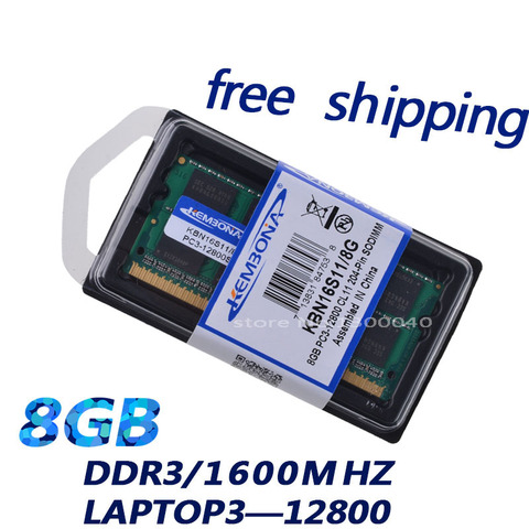 KEMBONA NEW laptop memory chips RAM DDR3 1600 8G 1.5V PC3-12800 notebook memory all compatible are supported ► Photo 1/3