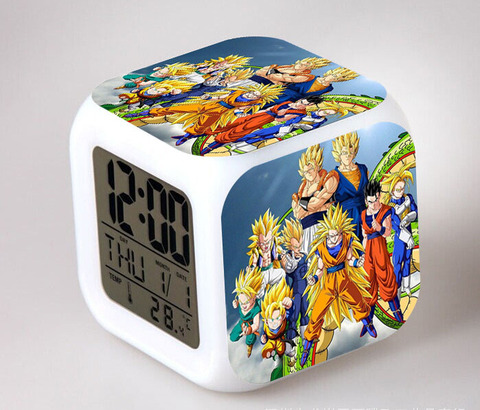 Anime Dragon Ball Z Son Goku Action Figure Despertador LED Saat Night Light Digital Clock Collectible Model Kids Toys ► Photo 1/6