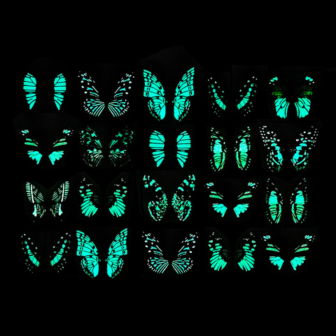 12pc/set Night light butterflies stickers for kids rooms butterflies on the wall 3d wall stickers glow in the dark for decorated ► Photo 1/4