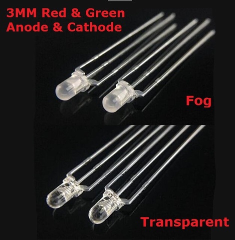 100PCS LED Diodes 3mm Bicolor RED & Green Clear 3 mm Light Emitting Diod Diodos Brightness Bi-color Common Cathode Diode F3 LED ► Photo 1/3