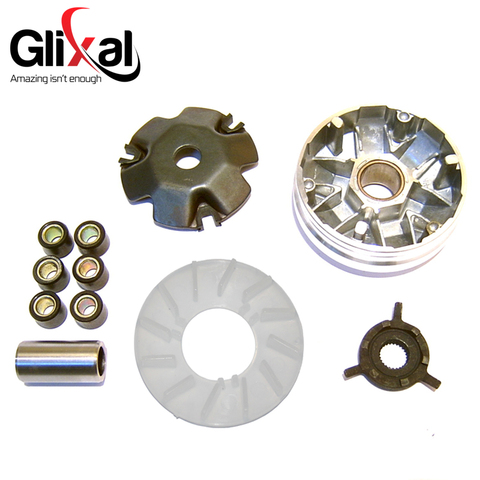 Glixal GY6 49cc 50cc Chinese Scooter Moped Variator Kit Front Clutch Drive Pulley with Roller weights 139QMB 139QMA TAOTAO SUNL ► Photo 1/1