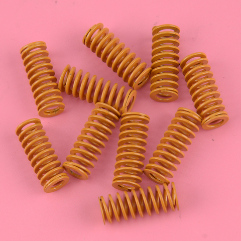 LETAOSK 10pcs 8mm Light Load Spiral Stamping Compression Outer Dia 20mm Long Yellow Lightest Load Compression Mould Die Spring ► Photo 1/1