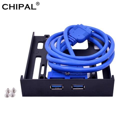 CHIPAL 2 Port USB 3.0 Front Panel Cable Adapter 5Gbps 20Pin USB3.0 Hub Plastic Expansion Bracket for PC Desktop 3.5'' Floppy Bay ► Photo 1/6