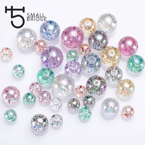 20mm Large Mixed Color Round Resin Beads Jewelry Making Diy Accessories Material with Hole Spacer Glitter Beads Wholesale P501 ► Photo 1/6