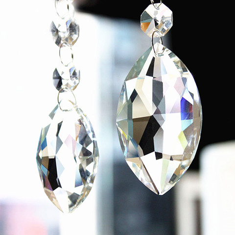 60pcs/lot 38mm Crystal Marquis Clear Suncatcher Chandelier Faceted Pointed Oval Pendant, Crystal glass lamp Part, ► Photo 1/4