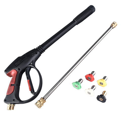 High Pressure Washer Gun 4000 PSI Spray Gun with 19'' Extension Wand 4 Quick Connect Nozzles 1 soap Nozzle for Car Home Washer ► Photo 1/6
