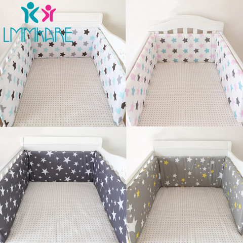 Baby Bed Crib Bumper U-Shaped Detachable Zipper Cotton Padded Baby Crib Rail Cover Protector Set  Line bebe Cot Protector x 1.8m ► Photo 1/6