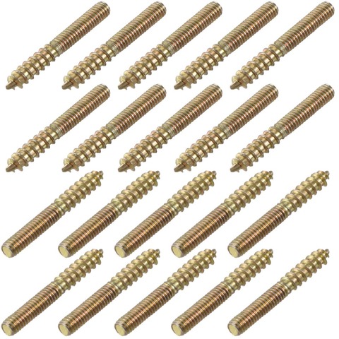 uxcell 20pcs Hanger Bolt Double Headed Bolt Self-Tapping Screw M4 M6 Thread Dual End 25/30/35/40/50/60mm Length for Furniture ► Photo 1/6
