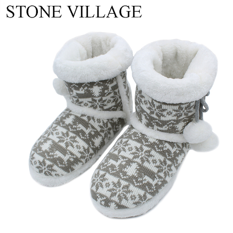 Winter Plush Slippers Women Knit Wool Home Slippers Soft Warm Cute Ball Women Slippers High Quality Indoor Shoes Women Free Size ► Photo 1/6