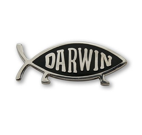 DARWIN Fish Evolution atheist Lapel Pin Badge  ► Photo 1/1