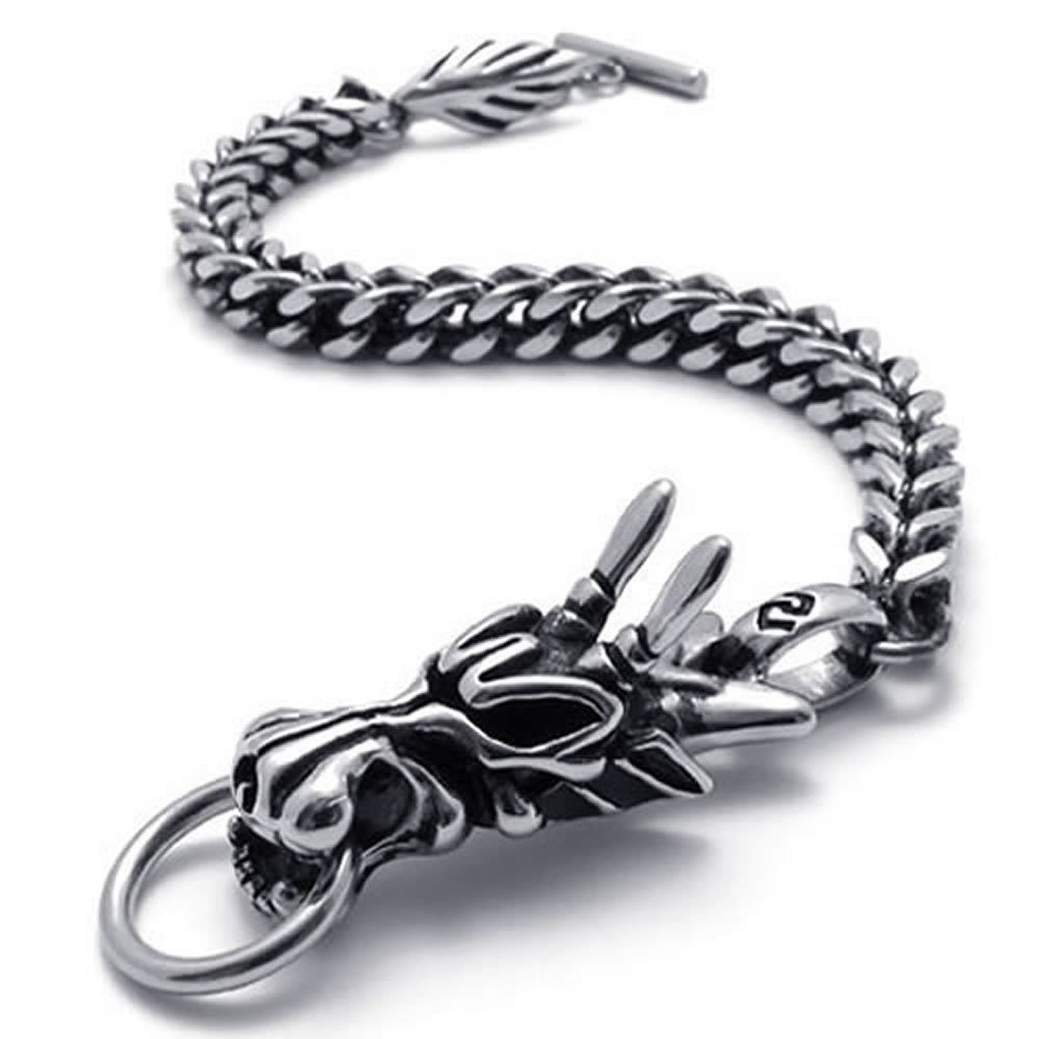 J-more Cool Stainless Steel Dragon Mens Bracelet 