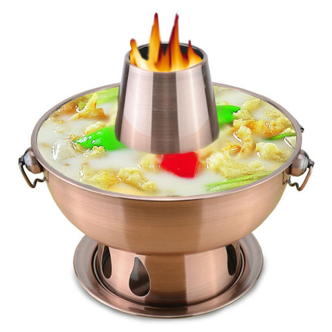 1.8 liters High quality  stainless steel hot pot, Chinese fondue Lamb Chinese Charcoal hotpot outdoor cooker picnic cooker ► Photo 1/6