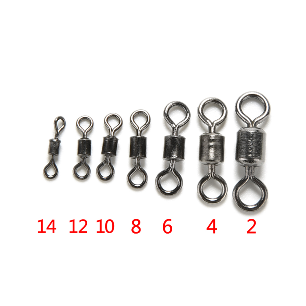 100Pcs Ball Bearing Stainless Steel Swivels Fishing Fish Connector