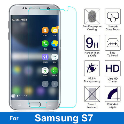 (Not Full Coverage) For Samsung Galaxy S7 Hero S 7 Screen Protector 9H Tempered Glass Film On SM-G930P G9300 G930F G930FD 5.1