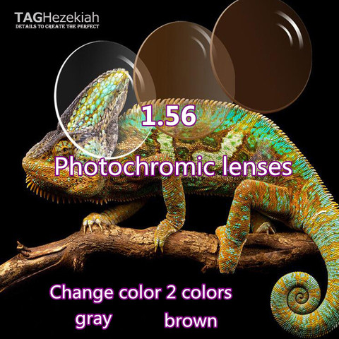 1.56 aspheric photochromism prescription lenses high quality custom reading glasses lenses gray / brown ► Photo 1/5