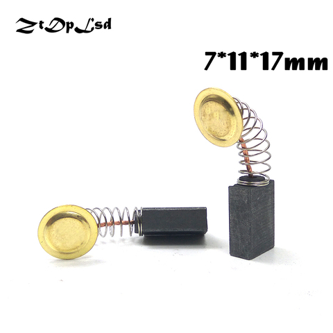 ZtDpLsd 2 Pcs/Pairs 7x11x17mm Mini Drill Electric Grinder Replacement Carbon Brushes Spare Parts for Electric Rotary Tool ► Photo 1/4