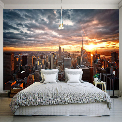 Photo Wallpaper Beautiful New York City Sunset Landscape Art Photography Background Wall 3D Mural Dining Room Home Decor Fresco ► Photo 1/6