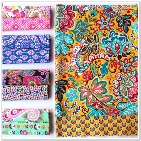 Delicate 50CM*50CM Fasion Flower 100% cotton Fabric Quilting Clothes Home Textile Bedding Sewing Doll Cloth DIY A ► Photo 1/6