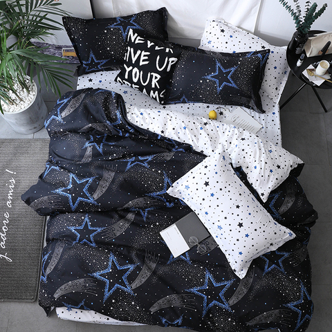 Black Star Bed Linen High Quality 3, Soft Twin Bed Set