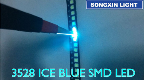 3528 SMD LED lamp beads 1210 bright water blue water-blue (ice blue) 3528 Water-Blue (Ice blue) light LED light-emitting diode ► Photo 1/1