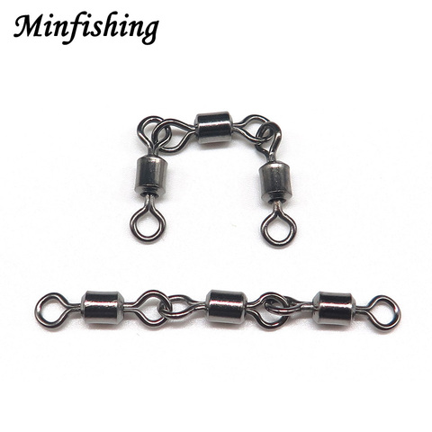 Minfishing 25pcs Stainless Steel Fishing Swivel 3 Link Rolling Swivels for Carp Fishing Accessories Fishing Connector ► Photo 1/2