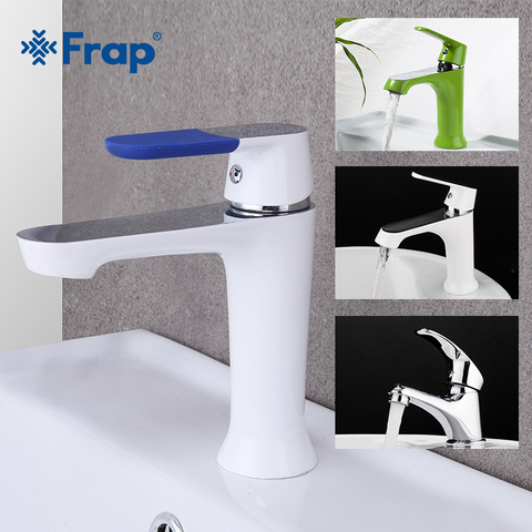 Frap Clearance Sale Bathroom Sink Faucet Cold & Hot Bathroom Faucet Chrome Water Mixer White Water Tap Brass Basin Faucet Mixer ► Photo 1/6