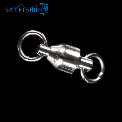 10pcs Heavy Duty Ball Bearing Barrel Fishing Rolling Swivel Stainless Solid Ring 
