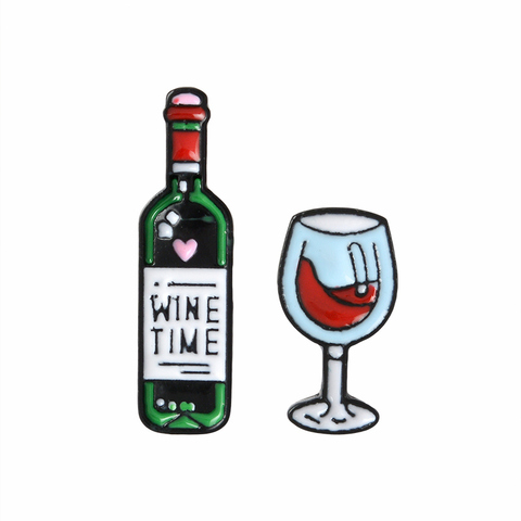 Wine lover Bottle and Wine pins Lapel pins