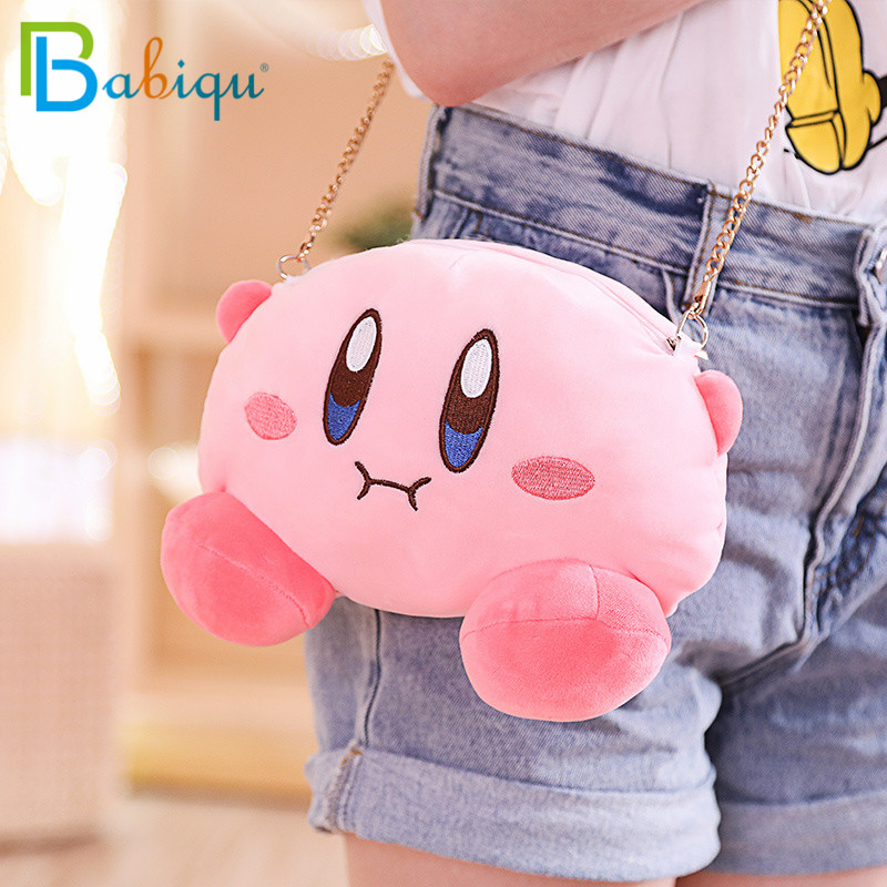 Kirby Star Plush Purse Drawstring Bag Plush Toys Pink 