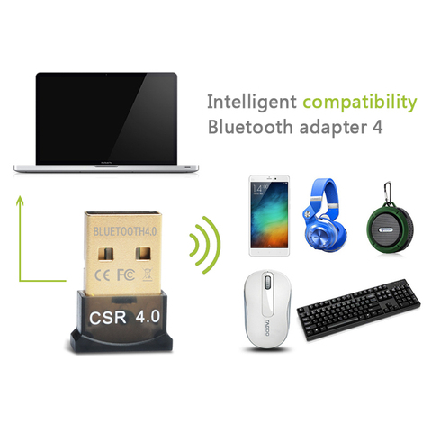 Bluetooth 4.0 USB Black Mini Adapter Dongle Wireless Transmitter and Receiver for Laptop PC Computer Windows 10 8 7 Vista ► Photo 1/6