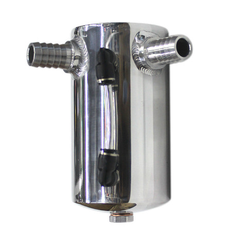 SPSLD Car Styling Universal Oil Catch Tank Reservoir Engine Fuel Seperator Can Aluminum 500ml 2*19MM ► Photo 1/6