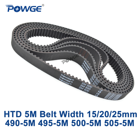 POWGE Arc HTD 5M Timing belt C=490/495/500/505 width 15/20/25mm Teeth 98 99 100 101 HTD5M synchronous Belt 490-5M 495-5M 500-5M ► Photo 1/6