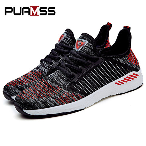 PUAMSS Men Sneakers Running Shoes For Men Breathable Fabric Sport Shoes Male Female Women Pink Couple Sneakers 36-46 ► Photo 1/6