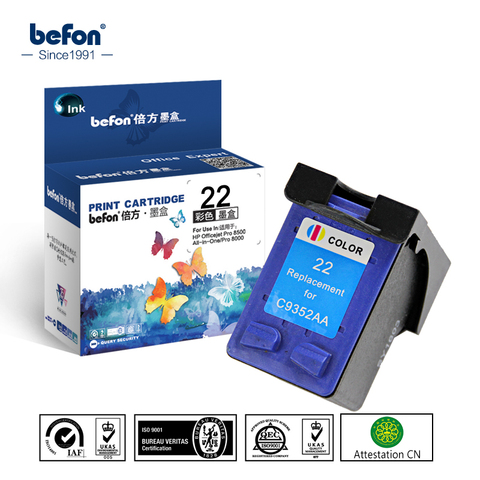 befon Compatible 22 Color Cartridge Replacement for HP 22 Ink Cartridge for Deskjet HP3930 3930 3940 F2110 2120 4315 Printer ► Photo 1/5