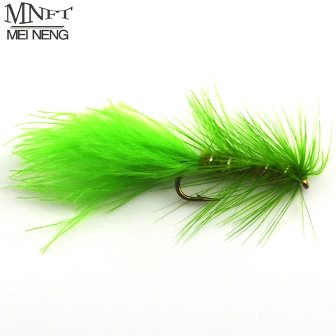 MNFT 10PCS Wooly Bugger Olive Body Green Fishing Flies Trout Steelhead Long Shank Fly Tying 10# Hooks ► Photo 1/1