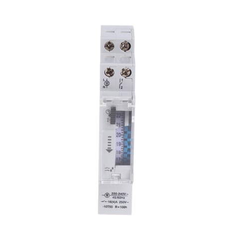 Mechanical 24 Hours Programmable Din Rail Timer Switch Relay 110-240V 16A ► Photo 1/6