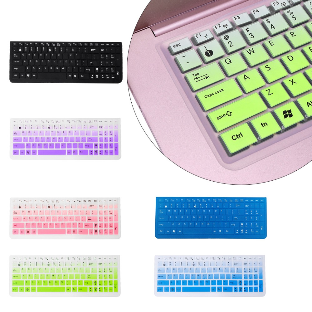 Waterproof Dustproof Keyboard Cover Protective Keypad Skin Film for Asus Laptop Rubber Keyboard Protective Cover Skin-Green