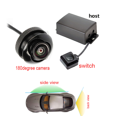 Two channel car camera video controller box automatic switch control rear/side/ front view cameras 180 degree camera for monitor ► Photo 1/6