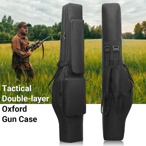 Tactical 120CM Dual Rifle Bag Backpack Gun Carry Bag Pouch Airsoft Shotgun Gun Padded Case Holster Outdoor Military Hunting Bag ► Photo 1/6
